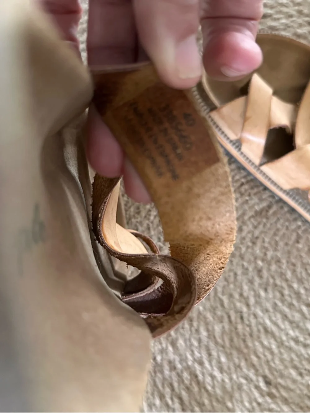 Free People Tan Crisscross Slide Sandals - Picture 5 of 5